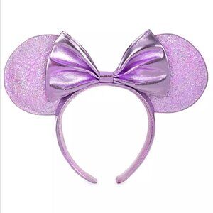 Disney Parks Minnie Mouse Lilac Glitter Ears Headband